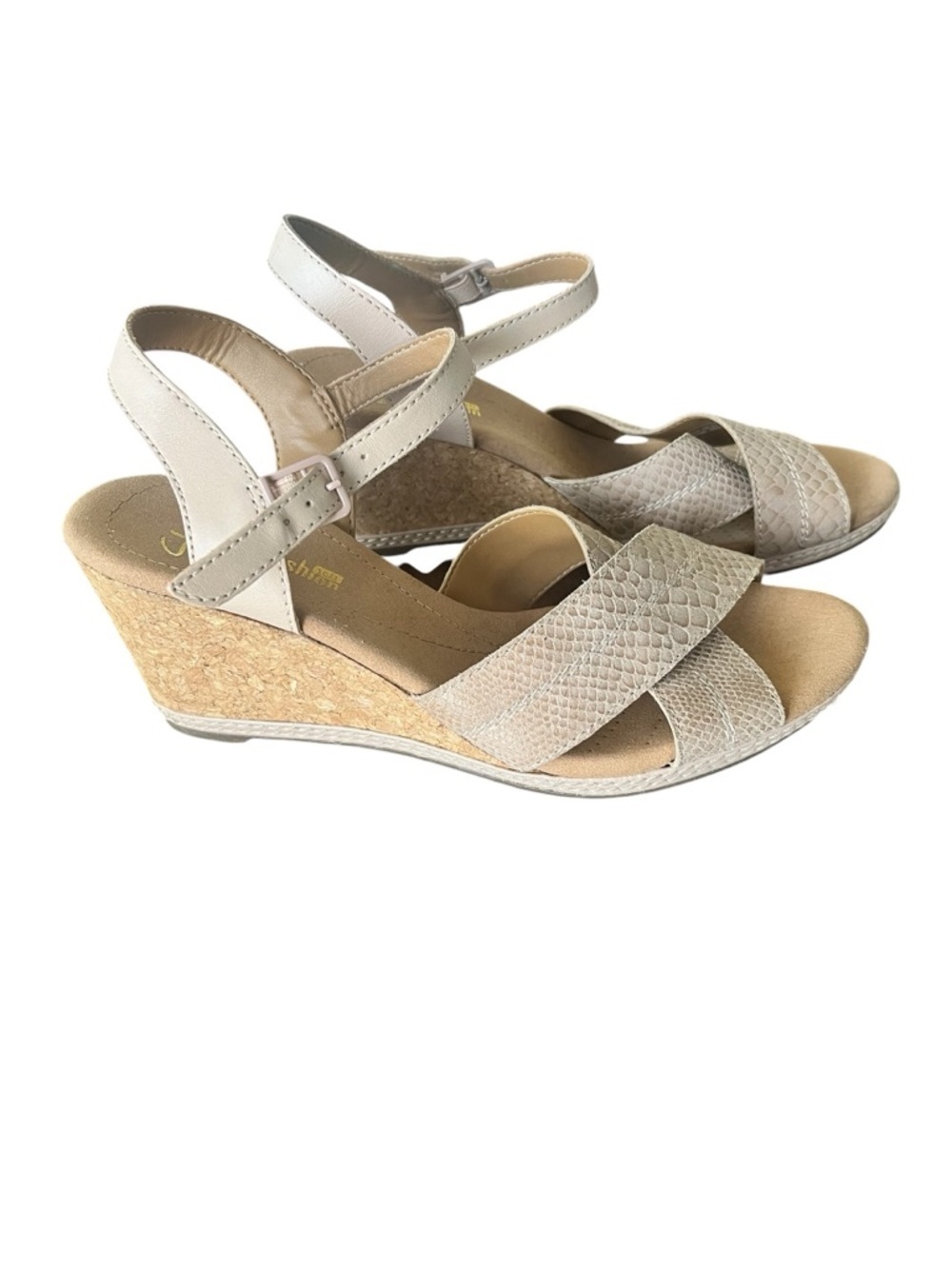 Clarks Helio Latitude Cork Wedge Sandals Snake Print NWOT